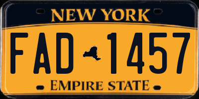 NY license plate FAD1457