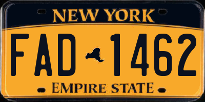 NY license plate FAD1462