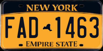 NY license plate FAD1463