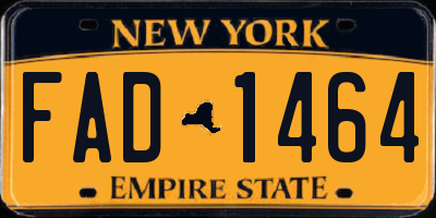 NY license plate FAD1464