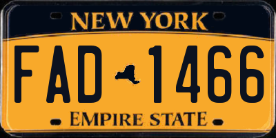 NY license plate FAD1466