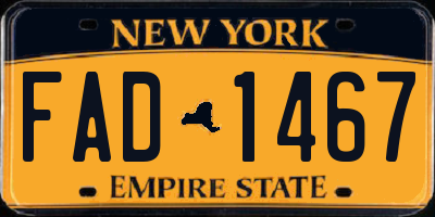 NY license plate FAD1467