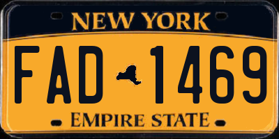 NY license plate FAD1469