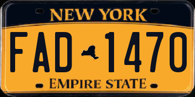 NY license plate FAD1470