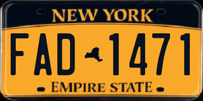 NY license plate FAD1471