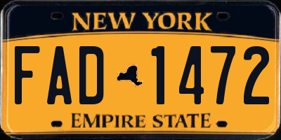 NY license plate FAD1472