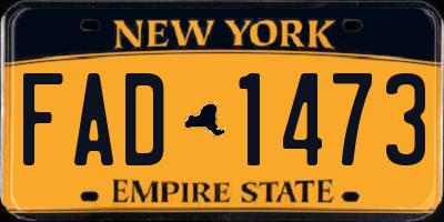 NY license plate FAD1473