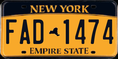 NY license plate FAD1474