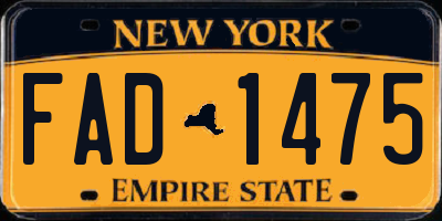 NY license plate FAD1475