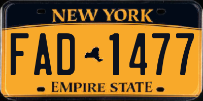 NY license plate FAD1477