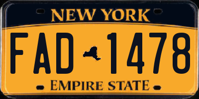 NY license plate FAD1478