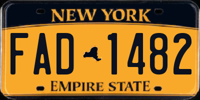 NY license plate FAD1482