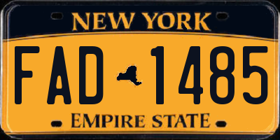 NY license plate FAD1485