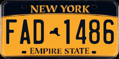 NY license plate FAD1486