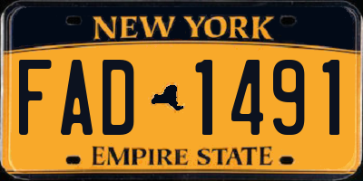 NY license plate FAD1491