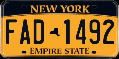 NY license plate FAD1492