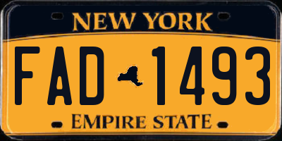 NY license plate FAD1493