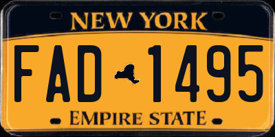 NY license plate FAD1495