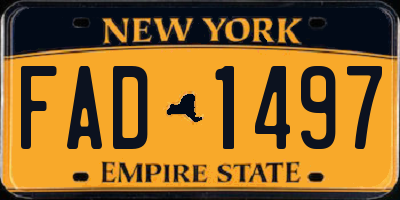 NY license plate FAD1497