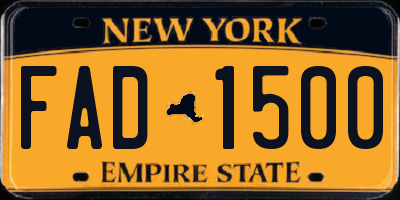 NY license plate FAD1500