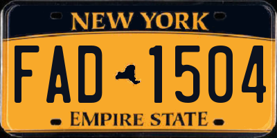 NY license plate FAD1504