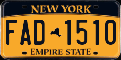 NY license plate FAD1510