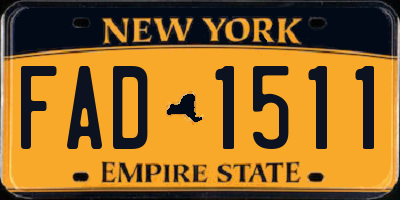 NY license plate FAD1511