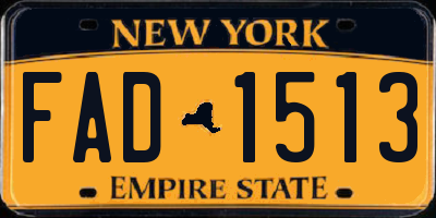 NY license plate FAD1513