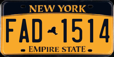 NY license plate FAD1514