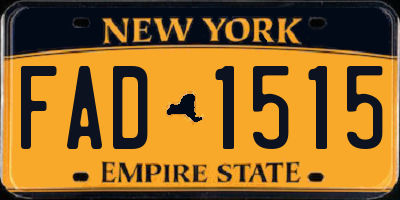 NY license plate FAD1515