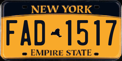 NY license plate FAD1517