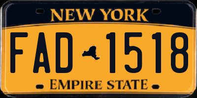 NY license plate FAD1518