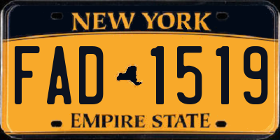 NY license plate FAD1519