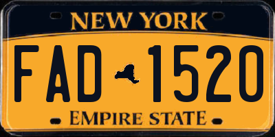 NY license plate FAD1520