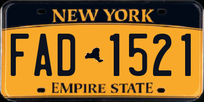 NY license plate FAD1521