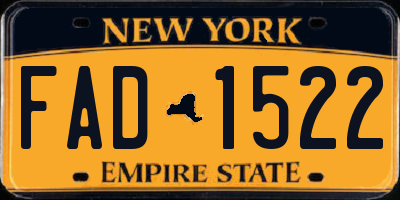 NY license plate FAD1522