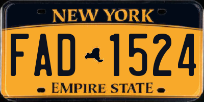 NY license plate FAD1524