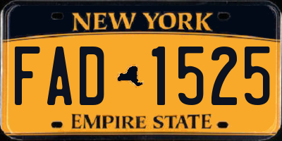 NY license plate FAD1525