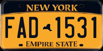 NY license plate FAD1531