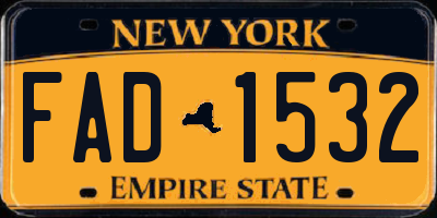 NY license plate FAD1532