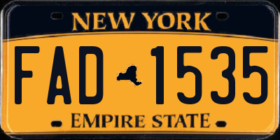 NY license plate FAD1535