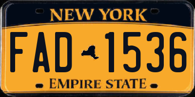 NY license plate FAD1536