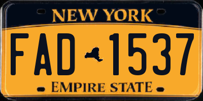 NY license plate FAD1537