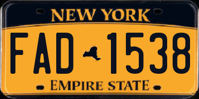 NY license plate FAD1538