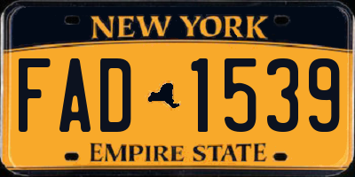 NY license plate FAD1539