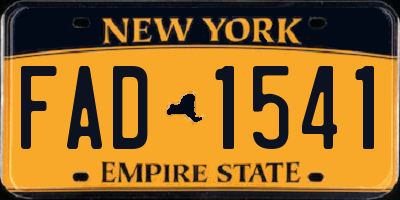 NY license plate FAD1541