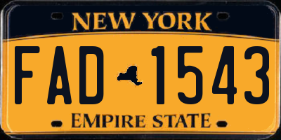 NY license plate FAD1543