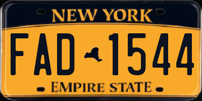 NY license plate FAD1544