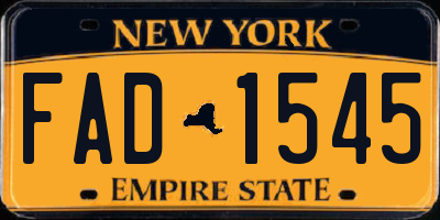 NY license plate FAD1545