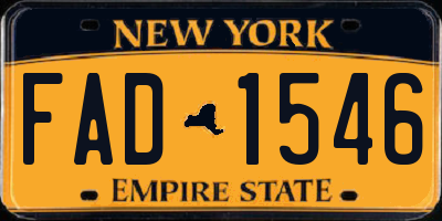 NY license plate FAD1546